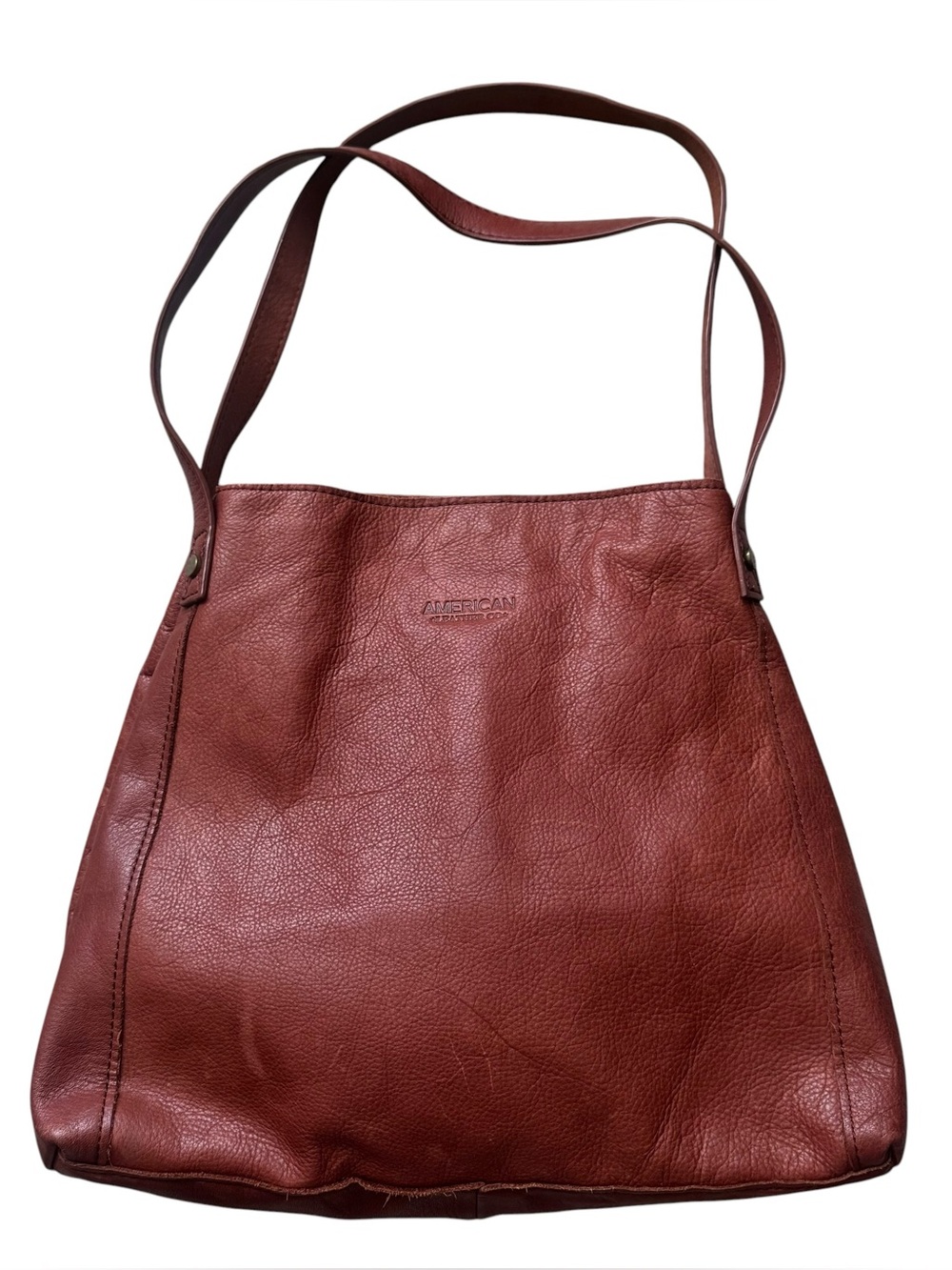 American Leather Co Leather Shoulder Bag In Brown Brandy Leather CLEAN